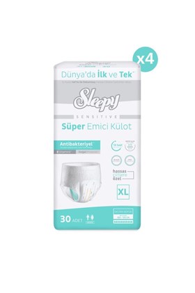 Sleepy Sensitive Antibakteriyel Emici Külot Xlarge 30x4 120 Adet