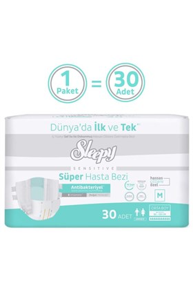 Sleepy Sensitive Süper Yetişkin Hasta Bezi Medium 30 Adet
