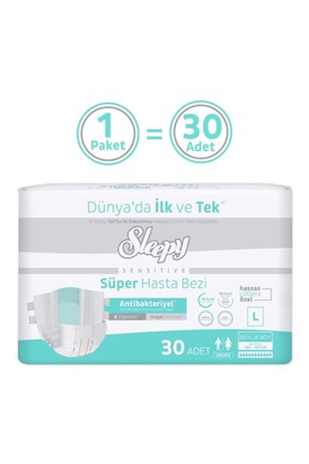 Sleepy Sensitive Süper Yetişkin Hasta Bezi Large 30 Adet