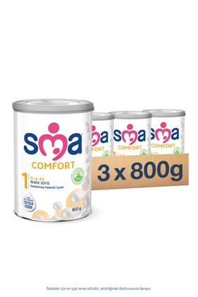 SMA Comfort 1 0-6 Ay Bebek Sütü 800 g 3Lü Set