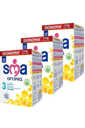 SMA Optipro Probiyotik 3 1- 3 Yaş Devam Sütü 1200 Gr X 3 Adet