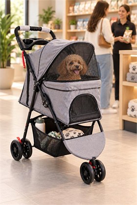 Tiny Kiwipets KPPC-10866 Evcil Hayvan Arabası | 15 kg Taşıma Kapasitesi | Katlanabilir | Frenli