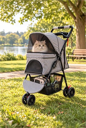Tiny Kiwipets KPPC-10866 Evcil Hayvan Arabası | 15 kg Taşıma Kapasitesi | Katlanabilir | Frenli