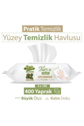 Turco Doğadan Pratik Temizlik Turco Doğadan Pratik Yüzey Temizlik Havlusu 4X100 (400 Yaprak).