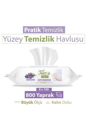 Turco Doğadan Pratik Temizlik Turco Doğadan Pratik Yüzey Temizlik Havlusu Lavanta 8x100 (800 YAPRAK)