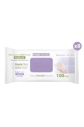 Turco Doğadan Pratik Temizlik Turco Doğadan Pratik Yüzey Temizlik Havlusu Lavanta 8x100 (800 YAPRAK)