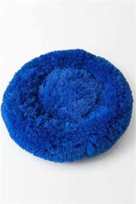 United Colors of Benetton BNTMKT-0012-BL Uzun Kürklü Donut Kedi&Köpek Yatağı Mavi 45 CM