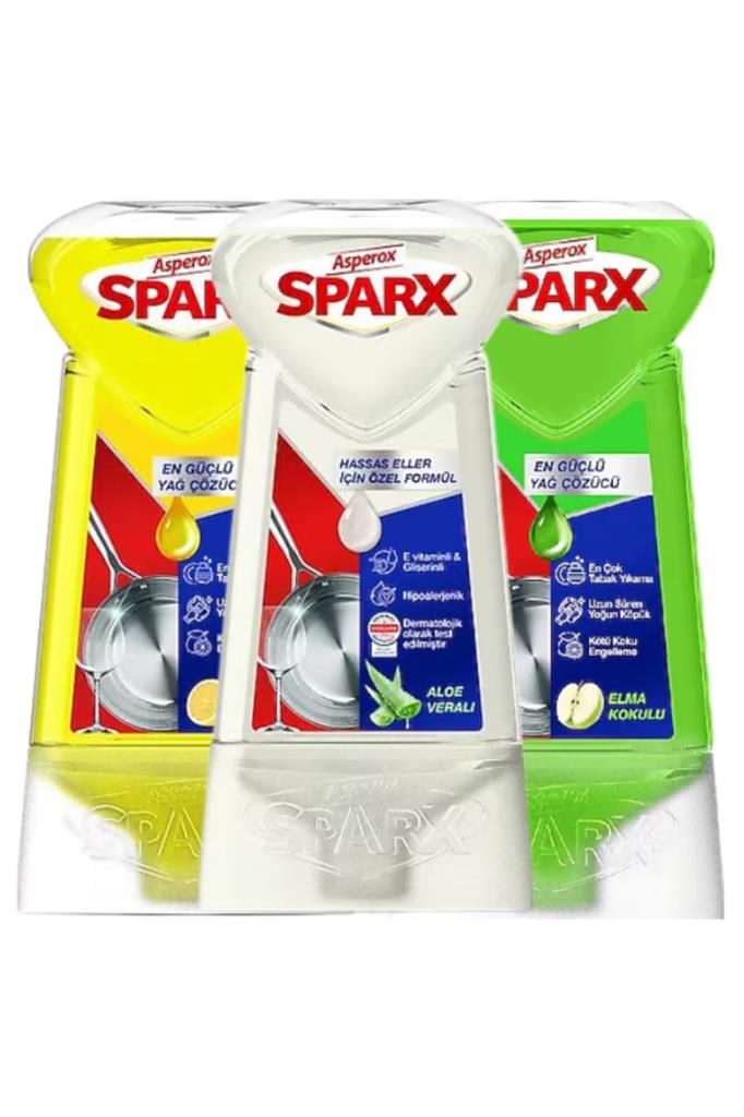 ASPEROX Sparx Diamond Plus 650 ml Losyon Sıvı Bulaşık Deterjanı (3adet)(3çeşit)