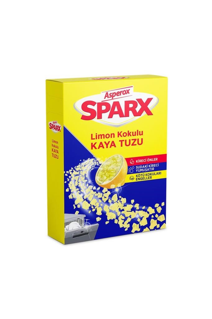 ASPEROX SPARX KAYA TUZU LİMON KOKULU MAKİNE TEMİZLEYİCİ 1 ADET 1.5 KG