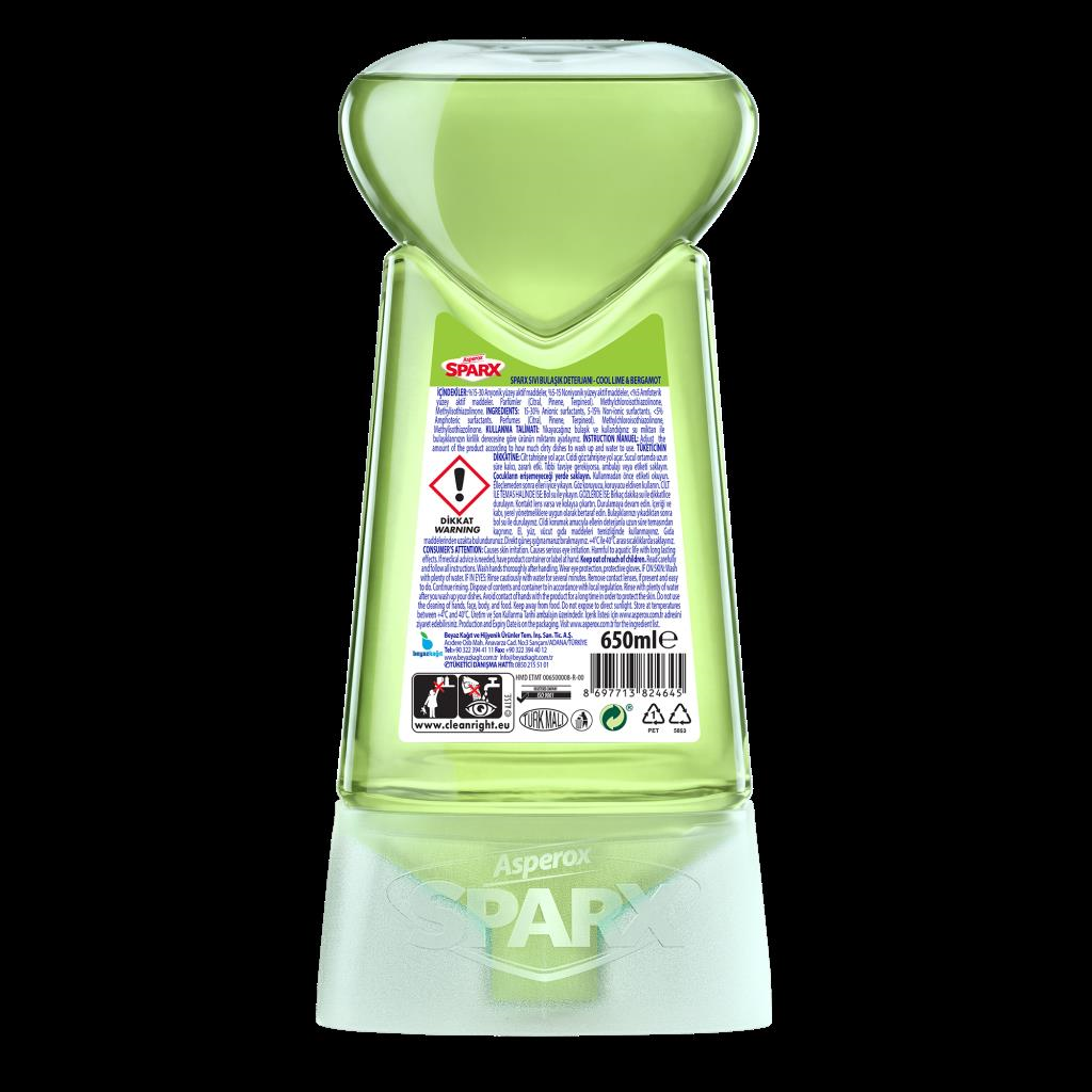 ASPEROX Sparx Summer Edition Cool Lime & Bergamot Sıvı Bulaşık Deterjanı 650 ML