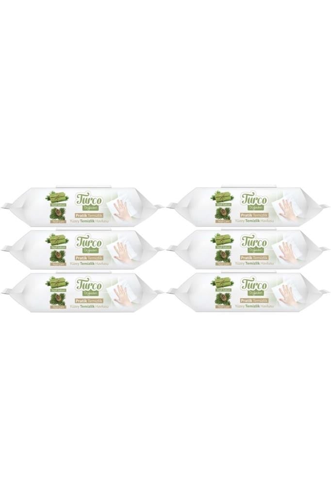 Baby Turco Turco Doğadan Pratik Yüzey Temizlik Havlusu 100 Yaprak Yeşil Sabun/Yeşil Çam (6 Lı Set) 600 Yaprak