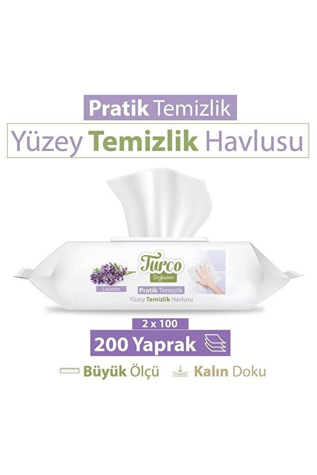 Baby Turco Turco Doğadan Pratik Yüzey Temizlik Havlusu Lavanta 2x100 (200 YAPRAK)