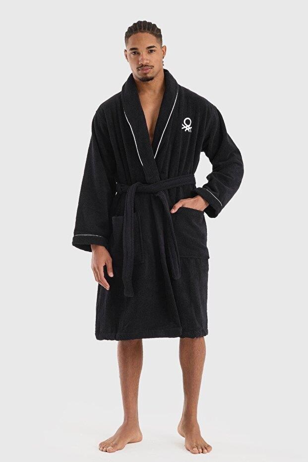 Benetton Home Bornoz Erkek Kadın Unisex Siyah %100 pamuk