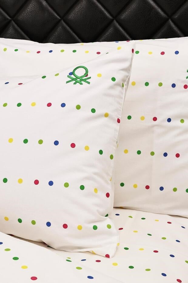 Benetton Home Renkli Puantiye Tek Kişilik Ranforce Nevresim Seti
