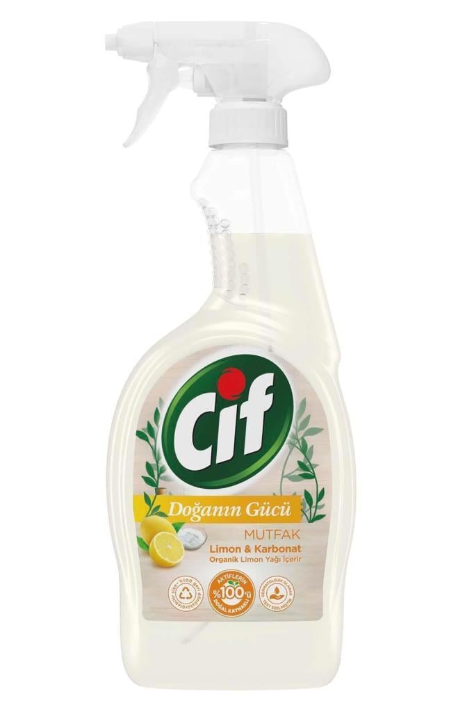 Cif Doğanın Gücü Mutfak Limon ve Karbonat Sprey Temizleyici 750 Ml