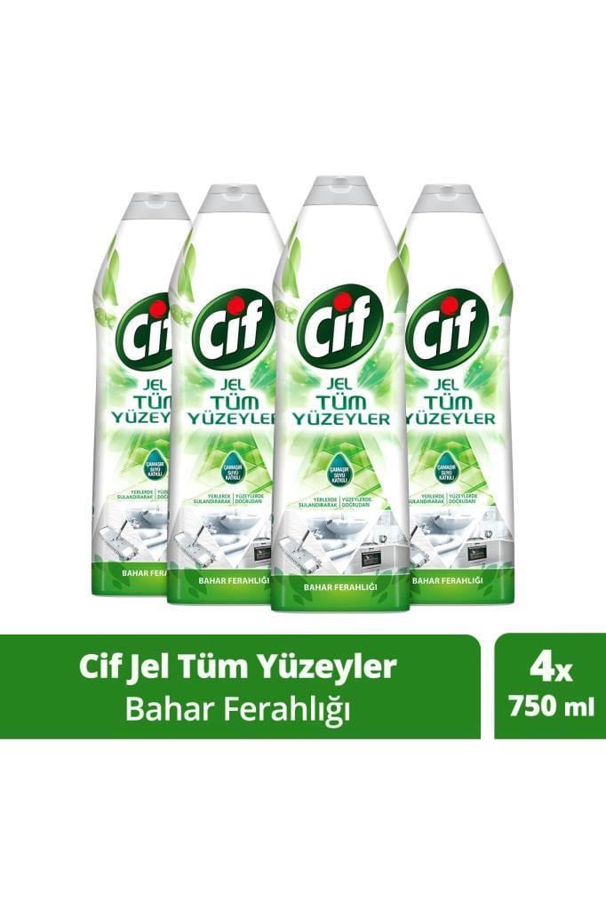 Cif Jel Tüm Yüzeyler Bahar Ferahlığı Yüzey Temizleyici 750 Ml x 4 Adet