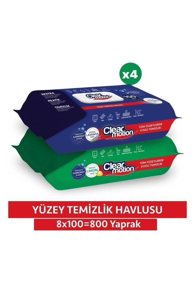 Clearmotion Clearmotion Yüzey Temizlik Havlusu (8x100) 800 Yaprak