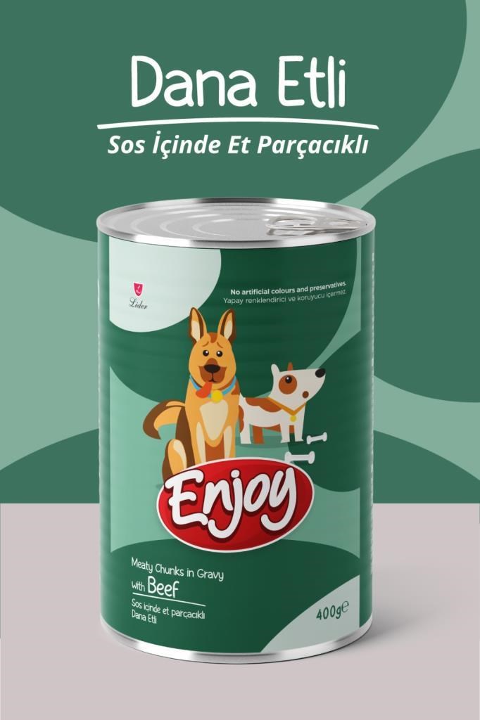 Enjoy Dana Etli Köpek Konservesi Sos İçinde Et Parçacıklı 400 Gr