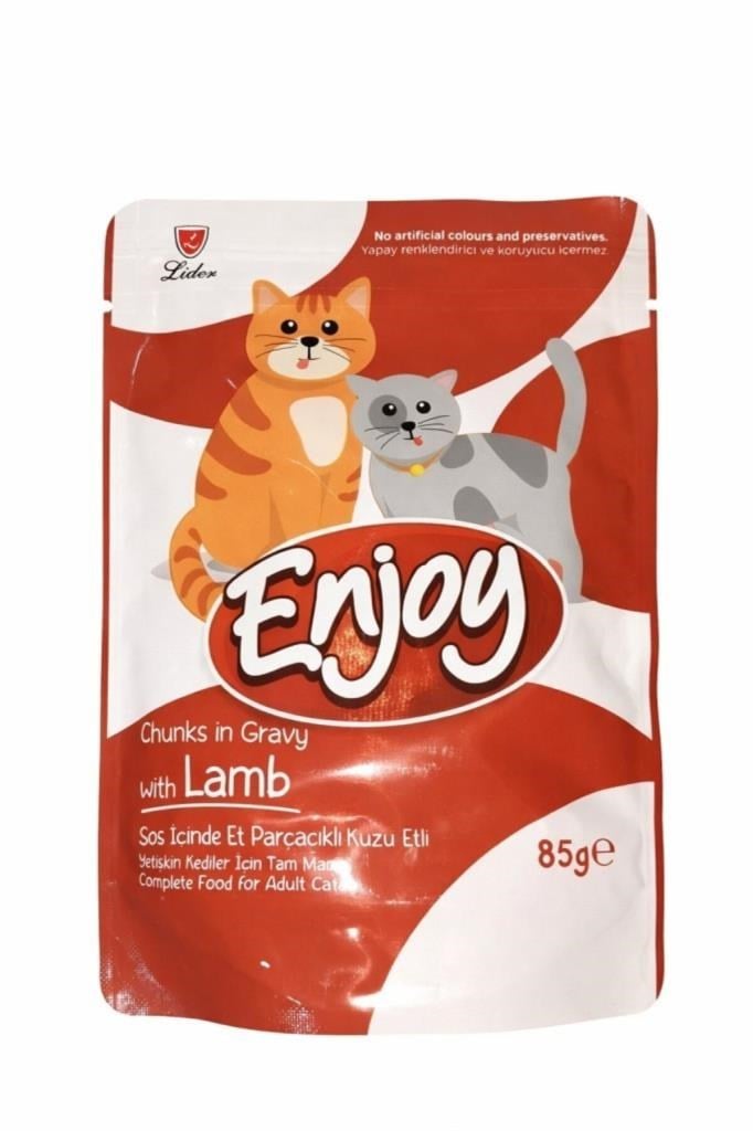 Enjoy Pouch Kuzulu Kedi Konservesi 85 gr