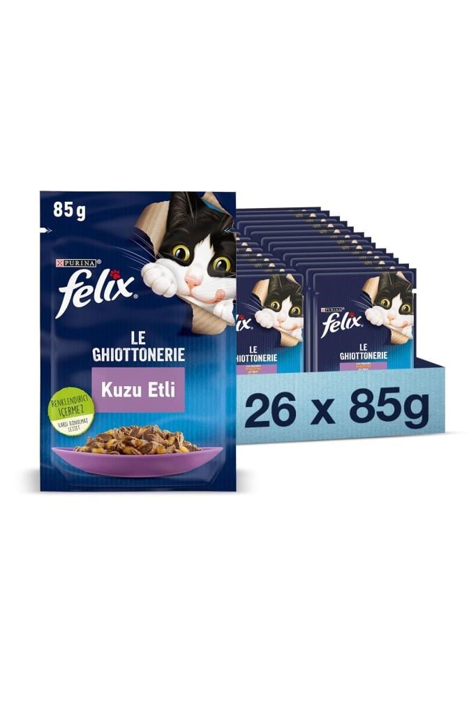 FELİX Felix Kuzu Etli Kedi Yaş Maması 85 gr X 26 Adet