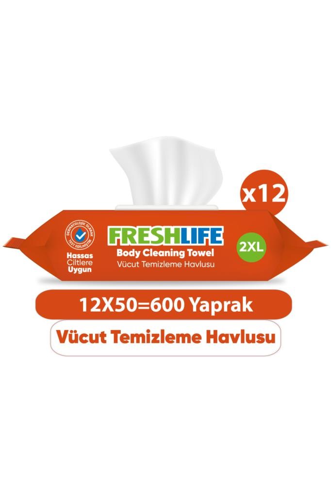 Freshlife Vücut Temizleme Havlusu 12x50 (600 Yaprak)