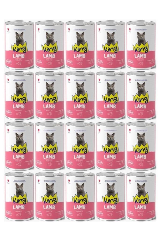 King KUZU ETLİ YETİŞKİN KEDİ KONSERVESİ 400 GR*20 Adet