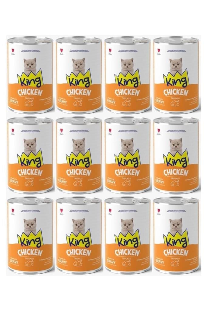King Tavuk Etli Yavru Kedi Konservesi 400 gr*12 Adet