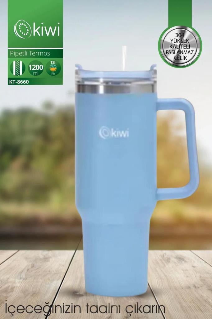 Kiwi Kt-8660 Pipetli Termos Bardak 1,2 Lt Sıcak ve Soğuk