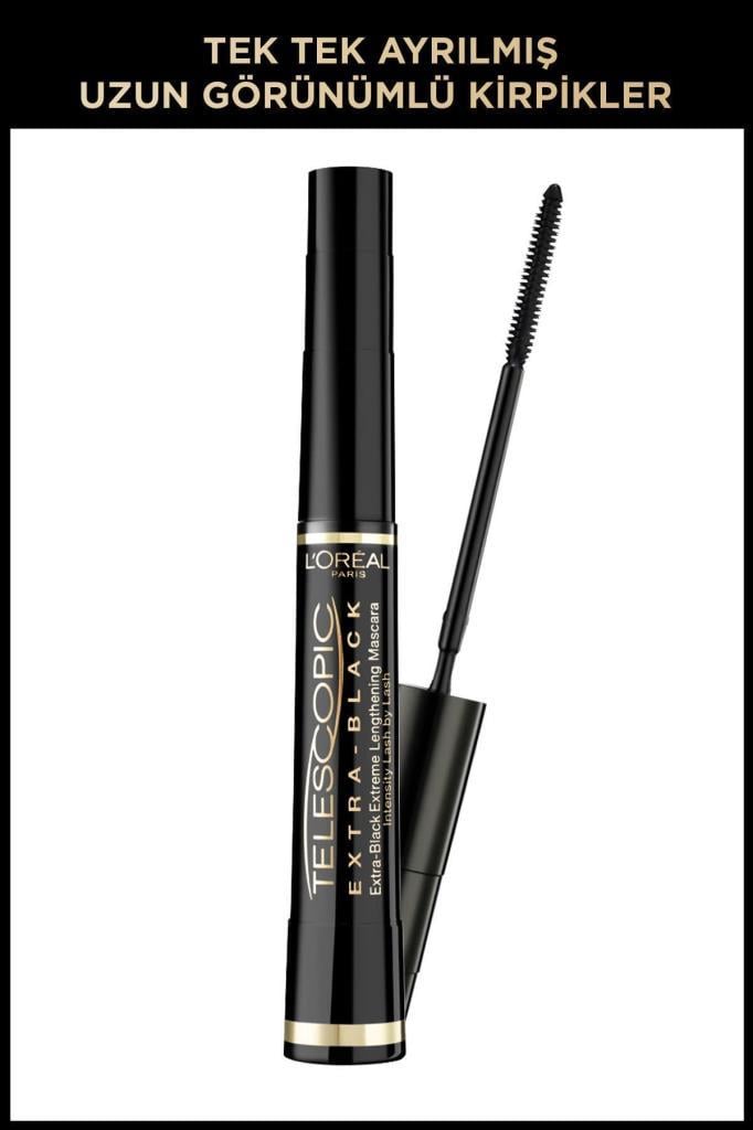 L'Oreal Paris Telescopic Carbon Extra Black Maskara - Siyah