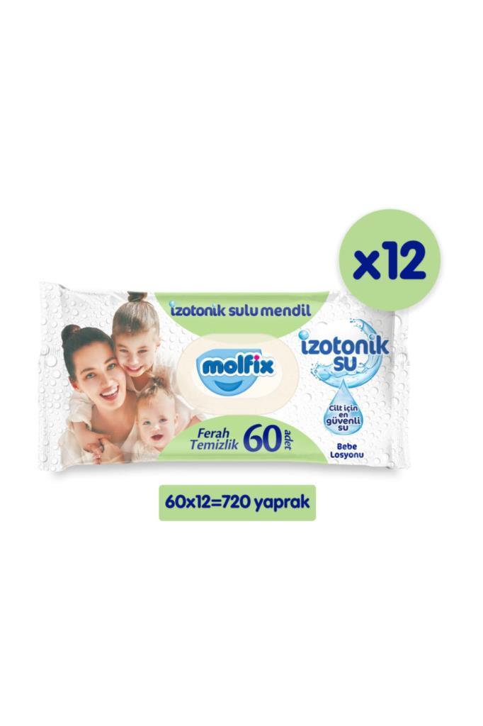 Molfix İzotonik Sulu Islak Mendil Ferah Temizlik 12'li Paket - 720 Adet