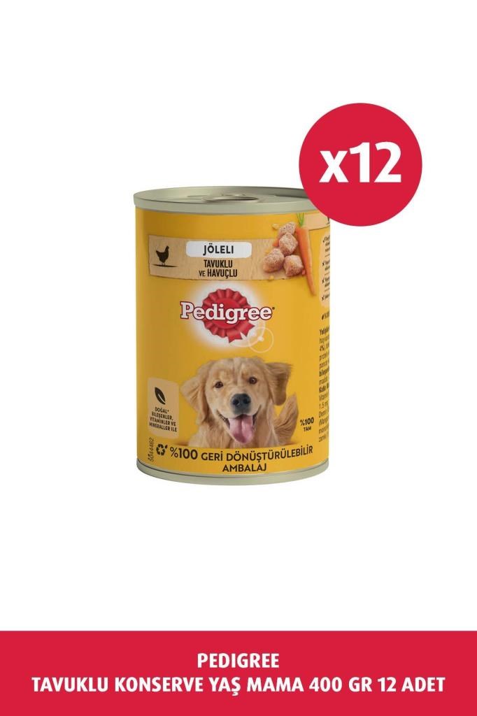 Pedigree Tavuklu Konserve Yaş Mama 400 G 12X