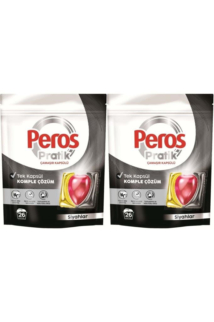 Peros Pratik Matik Çamaşır Deterjanı Kapsülü - Tableti 52 Adet Siyahlar (2PK*26)