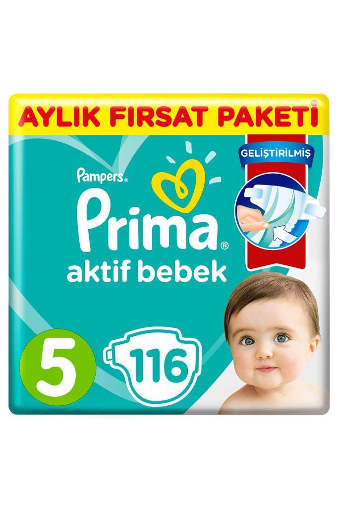 Prima Bebek Bezi Aktif Bebek 5 Beden Junior Aylık Fırsat Paketi