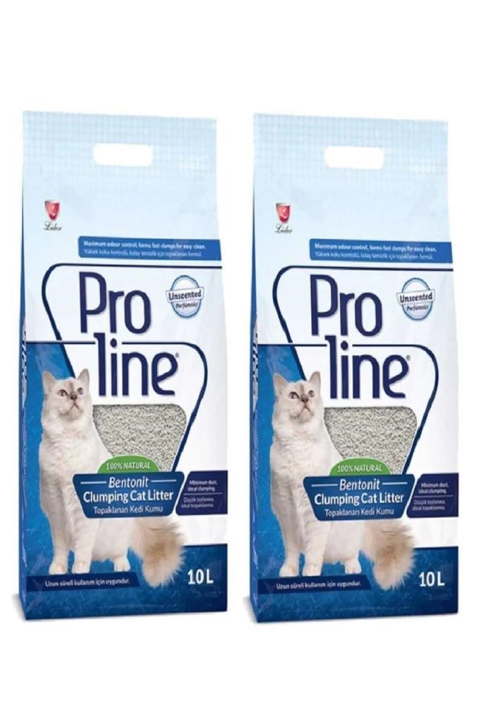 Pro Line Naturel Parfümsüz İnce Tane Topaklanan Kedi Kumu 10 lt x 2 Adet
