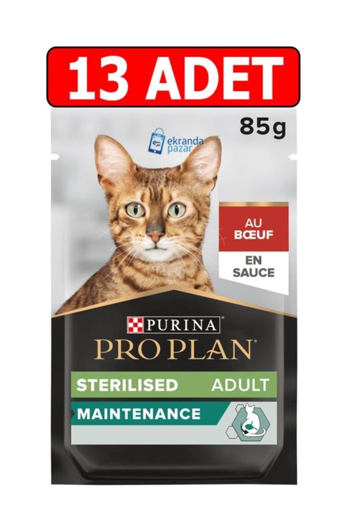 Pro Plan sterilised sığır etli kısırlaştırılmış kedi pouch 85gr 13 adet kedi yaş mama kedi konservesi