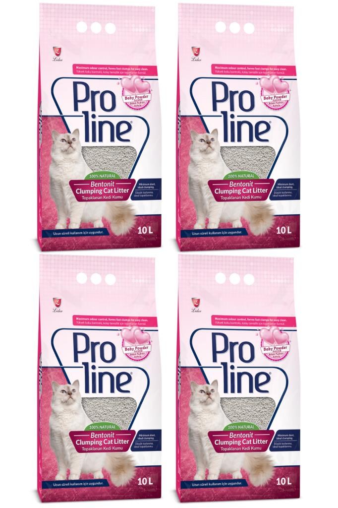Proline Bebek Kokulu Topaklanan Kedi Kumu 10 Lt X 4 Adet