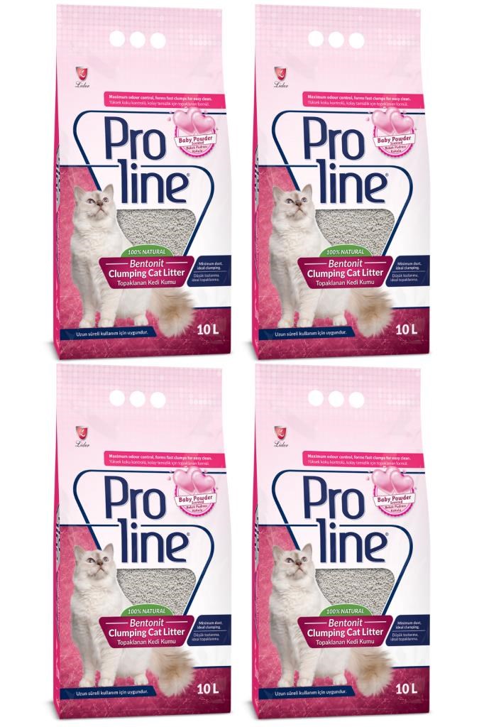 Proline Bebek Kokulu Topaklanan Kedi Kumu 10 Lt X 4 Adet