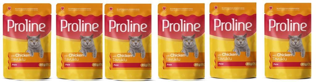 Proline Pouch Tavuklu Yaş Kedi Maması 6 x 85 gr