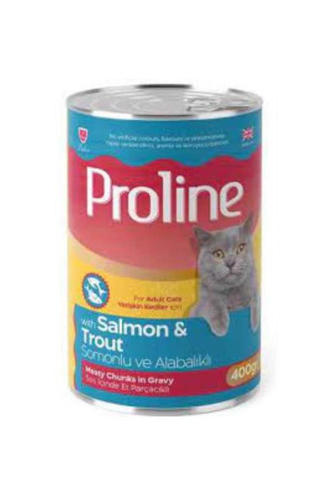 Proline Somonlu ve Alabalıklı Gravy Yetişkin Kedi Konserve Maması 400 Gr
