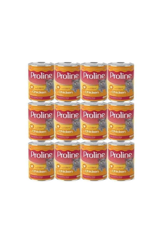 Proline Tavuklu Yetişkin Kedi Konservesi Yaş Mama 400 gr 12 Adet