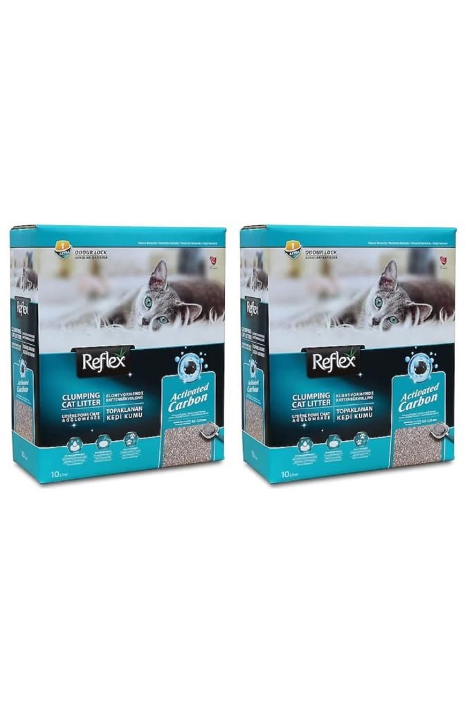 Reflex Aktif Karbonlu Süper Hızlı Topaklanan Kedi Kumu - 10 lt x 2 Adet