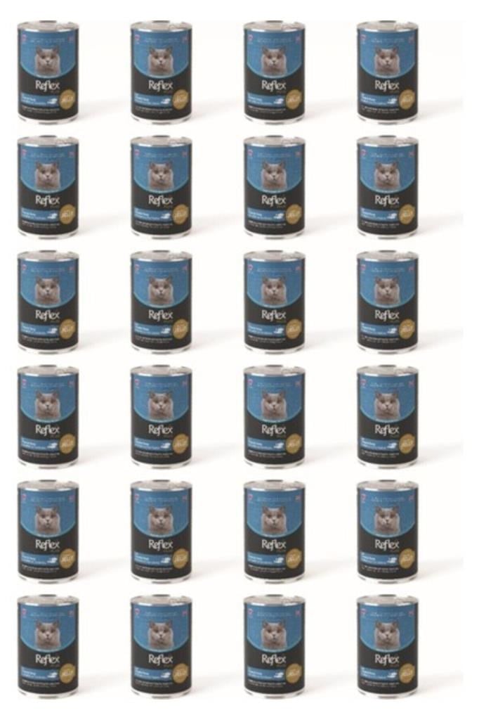 Reflex Plus Jöle Içinde Et Parçacıklı Alabalıklı ve Ton Balıklı Yetişkin Kedi Maması 400 G*24 Adet