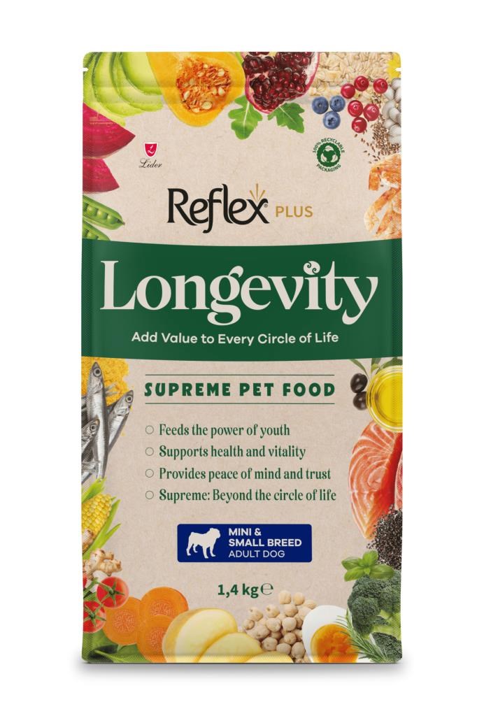 Reflex Plus Longevity Mini ve Küçük Irk Yetişkin Köpek Maması 1400g