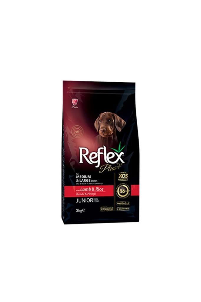 Reflex Plus Orta ve Büyük Irk Kuzulu ve Pirinçli Yavru Köpek Maması 3 Kg
