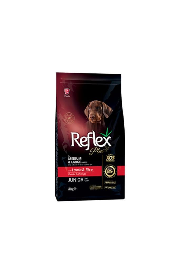 Reflex Plus Orta ve Büyük Irk Kuzulu ve Pirinçli Yavru Köpek Maması 3 Kg