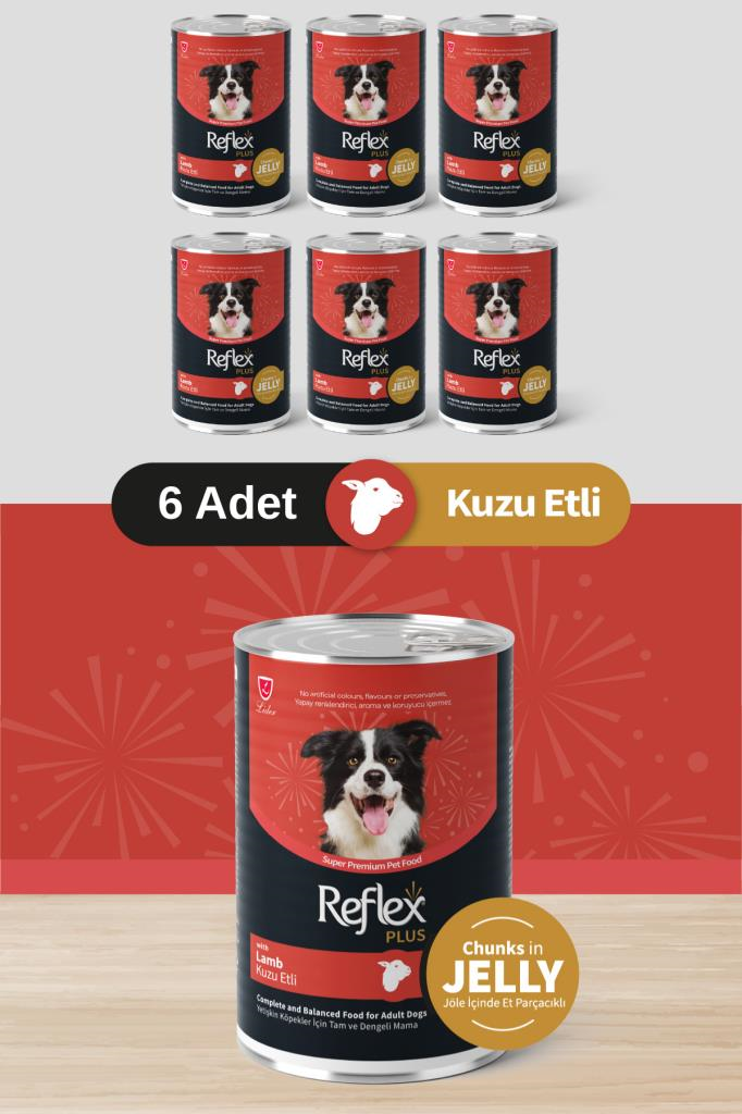 Reflex Plus Parça Kuzu Etli Köpek Konservesi 6X400 Gr