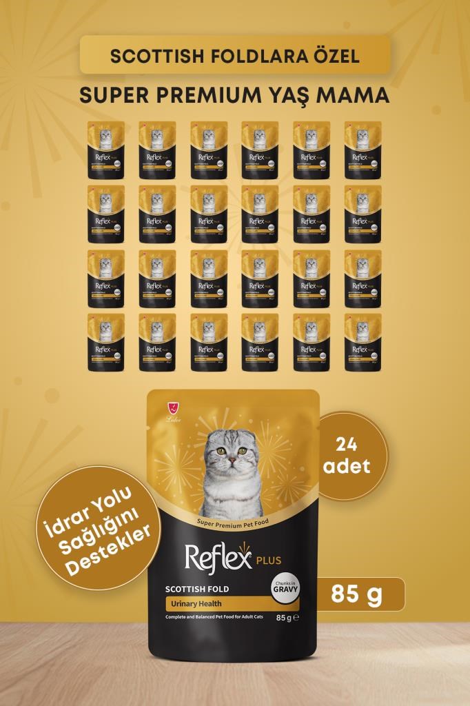 Reflex Plus Scottish Fold Yetişkin Kedi Pouch Mama 85gr x 24 Adet