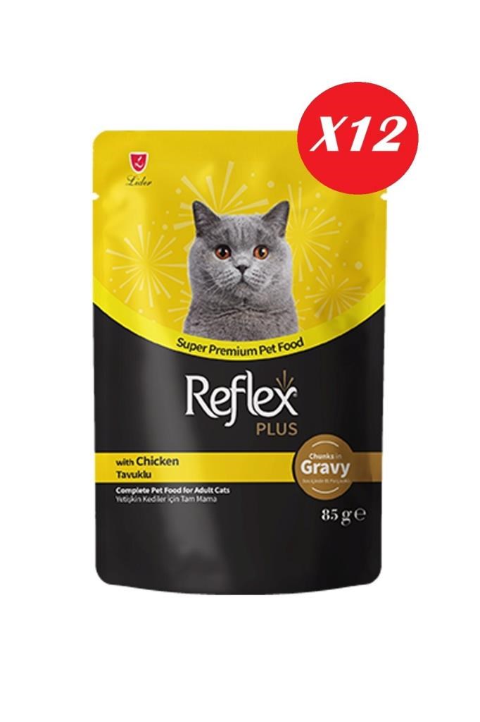 Reflex Plus Sos İçinde Parça Tavuk Etli Yetişkin Kedi Konservesi 85 gr*12 Adet