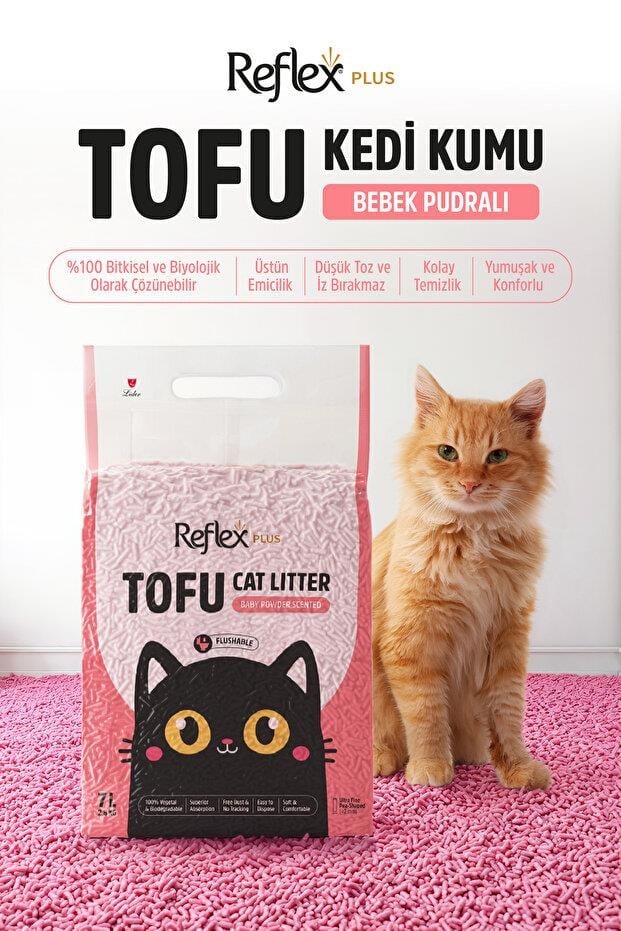 Reflex Tofu Bebek Pudrası Kokulu Kedi Kumu 4 x 7 Lt