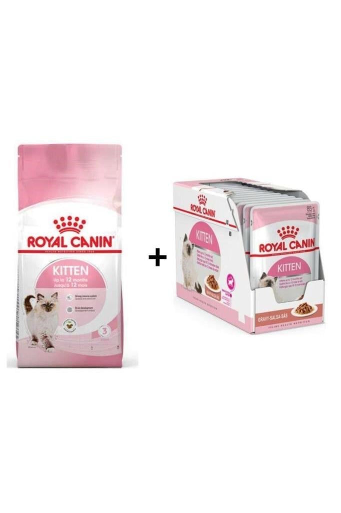 Royal Canin Kitten Yavru Kuru Kedi Maması 10 Kg + 12 Adet Royal Canin Kitten Instinctive Gravy Yaş K